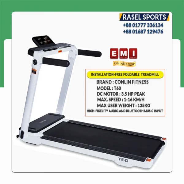 Conlin T60 Luxury Installation-Free Foldable Motorized Treadmill