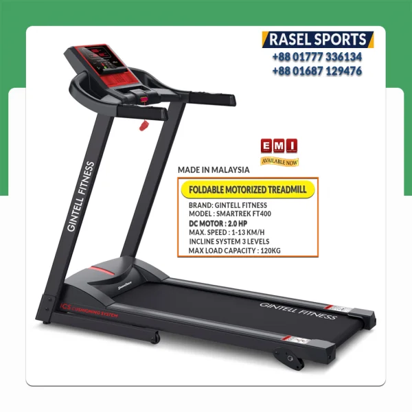 GINTELL FITNESS SMARTREK FT400 Foldable Motorized Treadmill