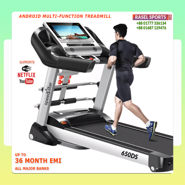 Speed Star 650DS (DC Motor: 4.0HP Peak) Smart Android Multi-function Foldable Motorized Treadmill