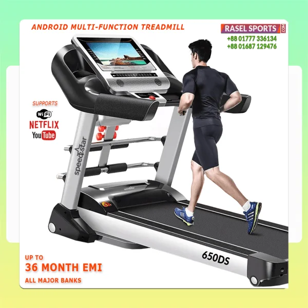 Speed Star 650DS (DC Motor: 4.0HP Peak) Smart Android Multi-function Foldable Motorized Treadmill