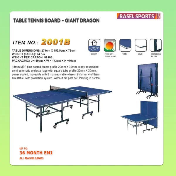 Foldable movable Giant dragon Table Tennis 2001B