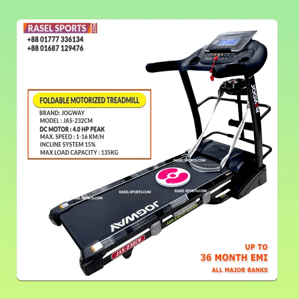 JOGWAY JAS-232CM (DC Motor. 4.0HP Peak) FOLDABLE MOTORIZED TREADMILL