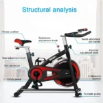 OneTwoFit Indoor Cycling Exercise Bike with Adjustable Handlebars & Seat, 16KG Flywheel Resistance