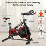 OneTwoFit Indoor Cycling Exercise Bike with Adjustable Handlebars & Seat, 16KG Flywheel Resistance