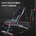 Mdikawe Adjustable Weight Bench, Folding Training Bench, Fitness Bench, Incline Bench Press Bench for Full Body Workout